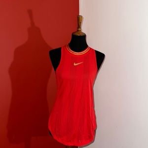 Nike red mesh athletic top (gold logo).